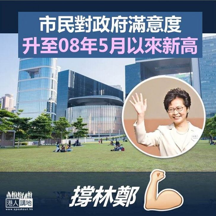 【民意調查】市民對特區政府的滿意度創多年來新高