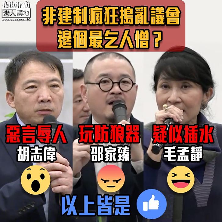 【連場鬧劇】非建制瘋狂搗亂議會 邊個最乞人憎?