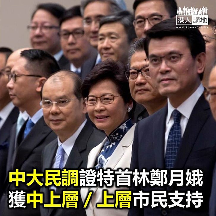 【焦點新聞】中大民調最新評分 中上層/上層受訪市民給予特首評分相對較高