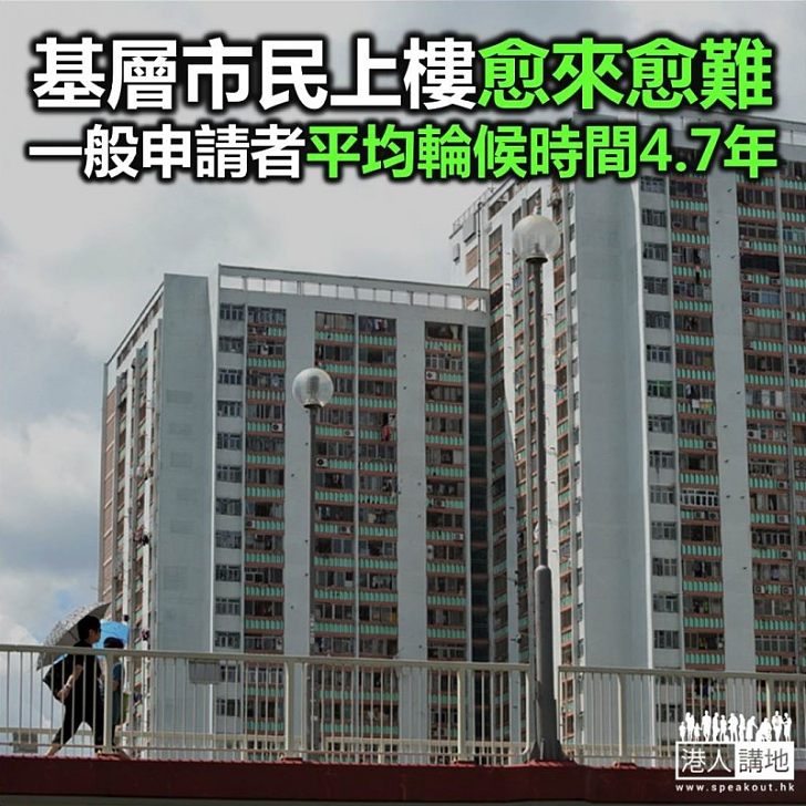 【焦點新聞】一般人平均輪候時間延長0.1年至4.7年