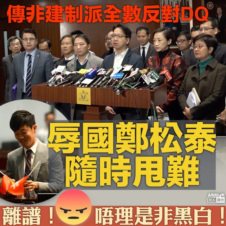 【縱容包庇】傳非建制派全數反對DQ 辱國鄭松泰或甩難