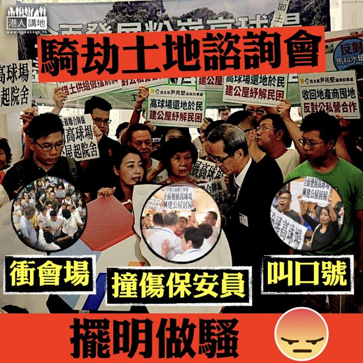 【暴力衝擊】非建制團體騎劫土地諮詢會 撞傷在場保安員