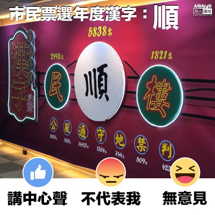 【順應民情】市民票選年度漢字:順