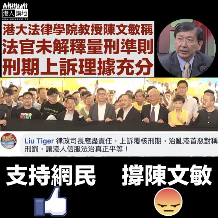 【你又點睇？】網民支持律政司上訴覆核刑期 港大法律學院教授陳文敏撐被告：刑期上訴理據充分