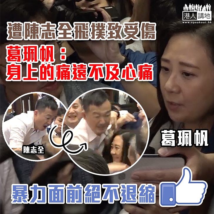 【暴力議會】遭陳志全飛撲致受傷 葛珮帆:暴力面前絕不退縮