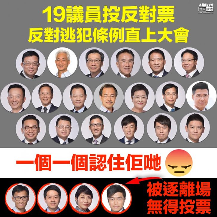 【一個個認住佢哋】19議員反逃犯例直上大會 毛孟靜等四人被逐無得投票