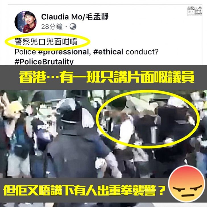 【煽動仇恨、可恥】毛孟靜「抽水」貼片暗諷警方不專業?網民:以偏概全