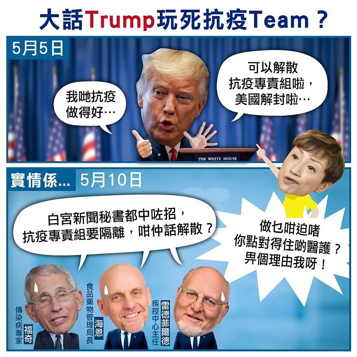 【今日網圖】大話TRUMP玩死抗疫TEAM?