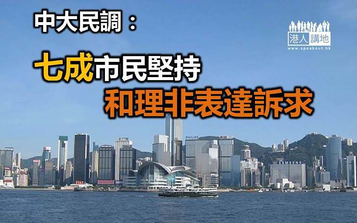中大民調:七成市民堅持和平表達訴求