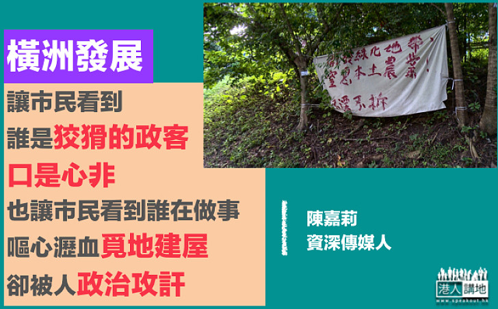 【精選文章】橫洲發展是民生問題的範例