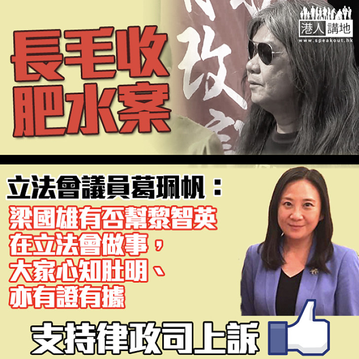 【長毛收肥水案】葛珮帆：梁國雄有否幫黎智英做事 大家心知肚明、亦有證有據