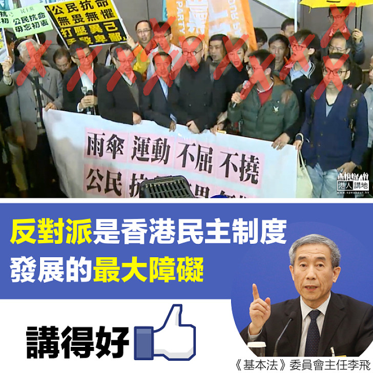 【直斥其非】李飛:反對派是香港民主制度發展的最大障礙