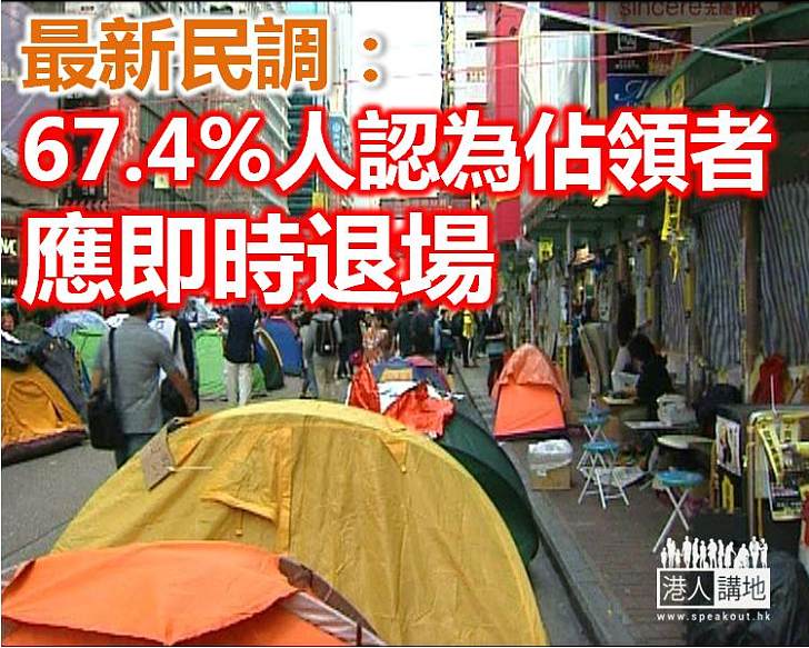 民意指佔領人士應全面撤離佔領地點